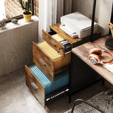 3 Drawer Rolling File Cabinet with Lock, Wood Filing Cabinet fits Letter