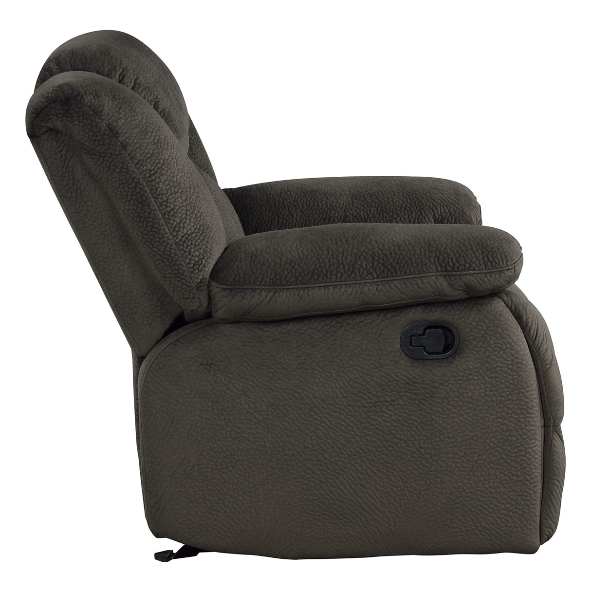 9636-1 Laurelton Textured Plush Microfiber Glider Recliner Chair, Chocolate Brown