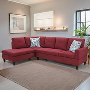 2 Pieces Sofa with Left Chaise Flannel L Shaped Cloud Couch for Living room