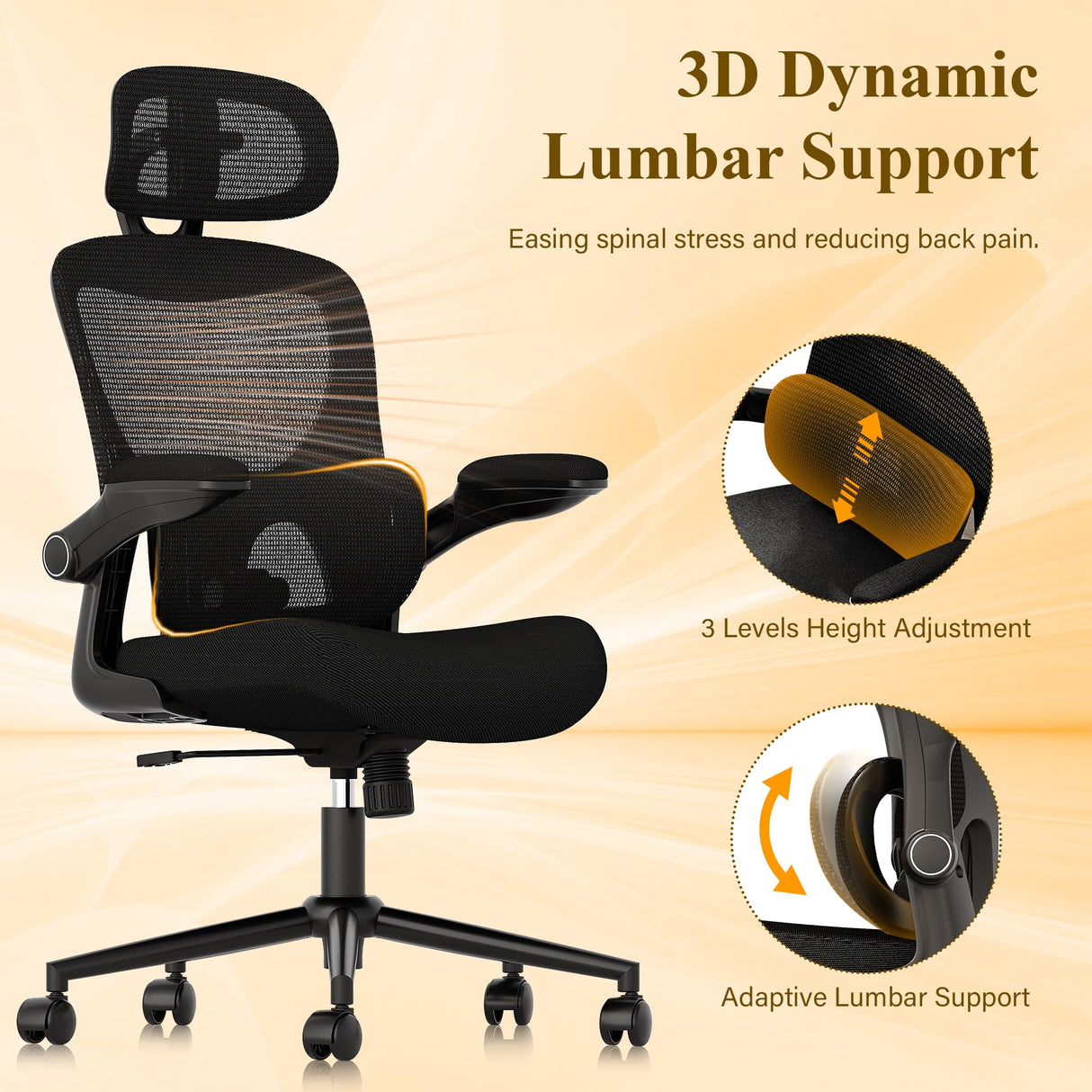 Ergonomic Office Chair with Adjustable Lumbar Support