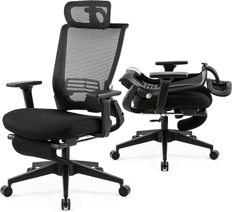 Foldable Office Chair with Foot Rest, Ergonomic Office Chair with Adjustable