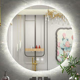 28 Inch Round LED Mirror, Dimmable Round Lighted Bathroom Mirror