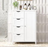 Bathroom Floor Cabinet, Bathroom Cabinet, Storage Cabinet with 4 Drawers and Adjustable Shelf for Entryway Storage,