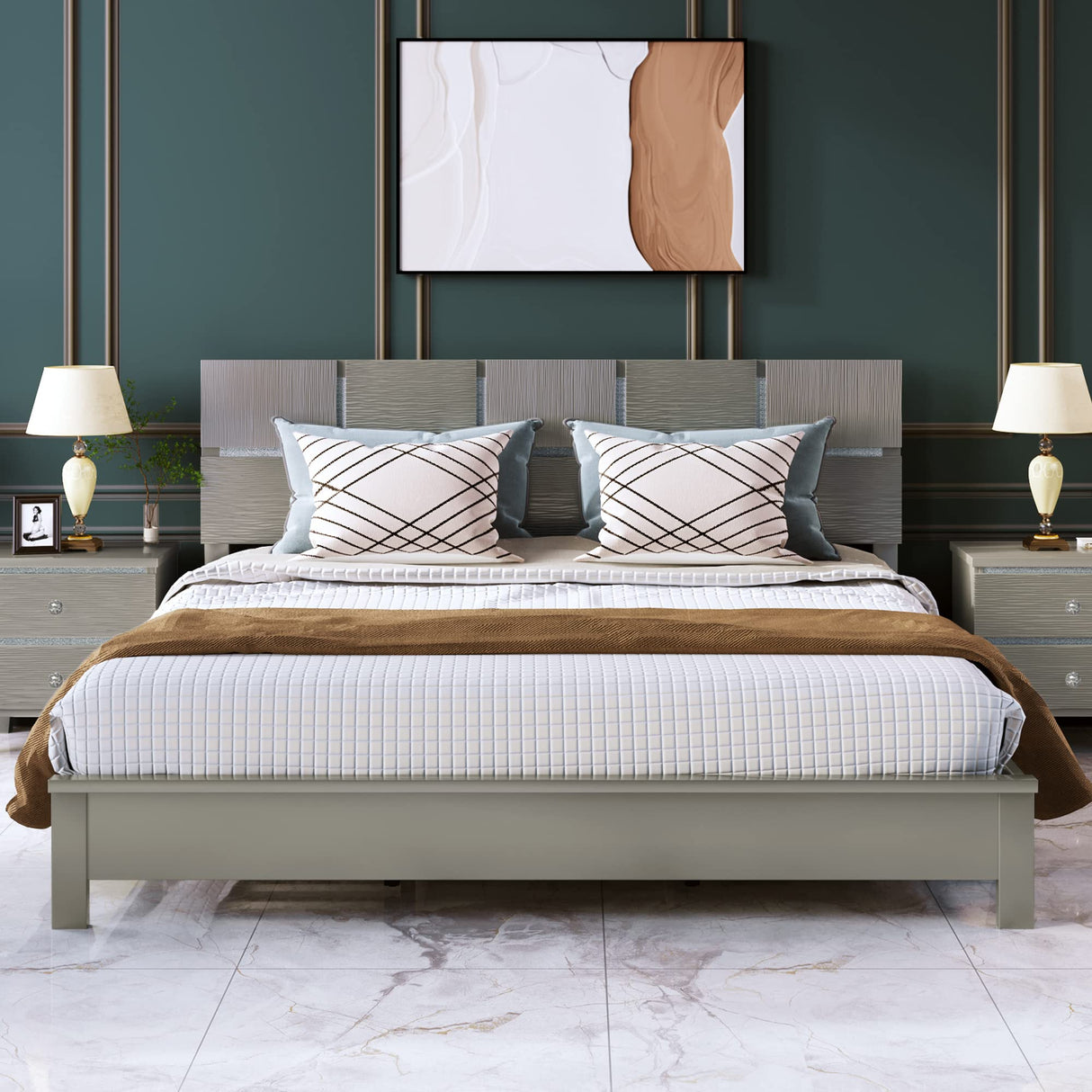 Modern Rustic Solid Wood Platform Bed Frame