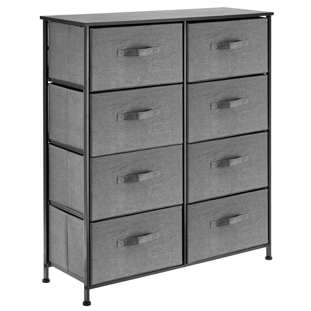 38.31" High Steel Frame/Wood Top Storage Dresser Furniture Unit with 8 Removable