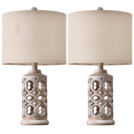 Table Lamp Set of 2 for Living Room Bedroom 20.25'' Country Retro Lamp Vintage