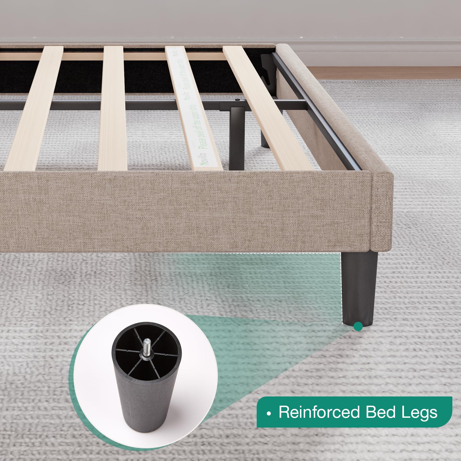 Full Size Bed Frame with Adjustable Headboard Platform Bed Frame Full Size
