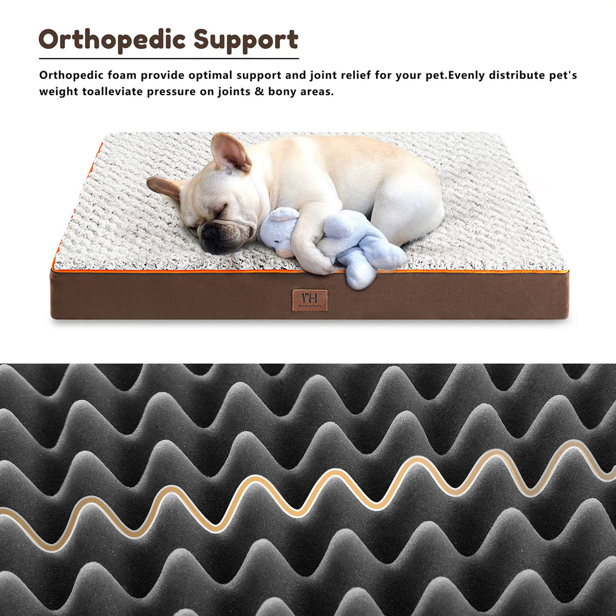 Large Dog Bed for Large, Jumbo, Medium Dogs, Orthopedic Pet Bed Waterproof Mattress