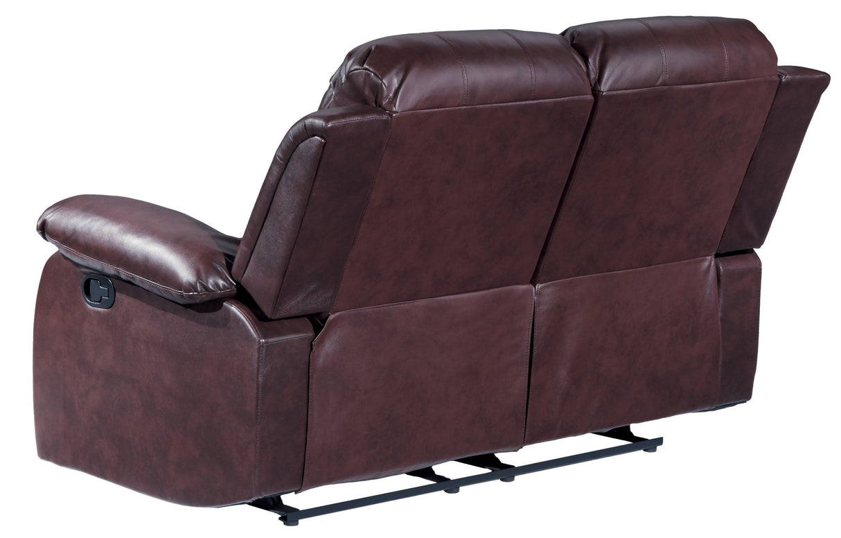 Resonance 60" Bonded Leather Double Reclining Loveseat, Brown