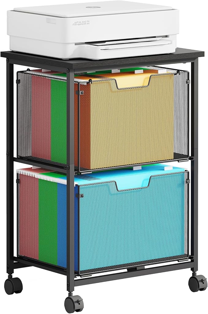 Letter/Legal Rolling File Cabinet Cart,2 Drawers Filing Cabinet for Home Office