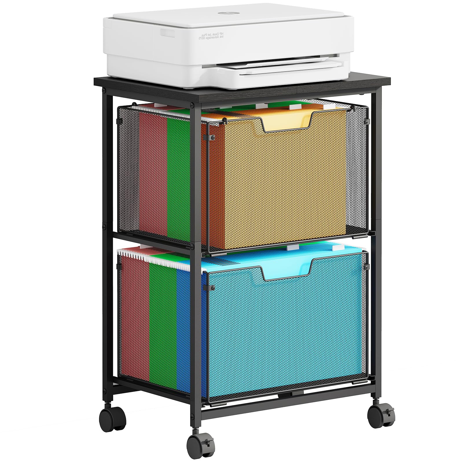 Letter/Legal Rolling File Cabinet Cart,2 Drawers Filing Cabinet for Home Office
