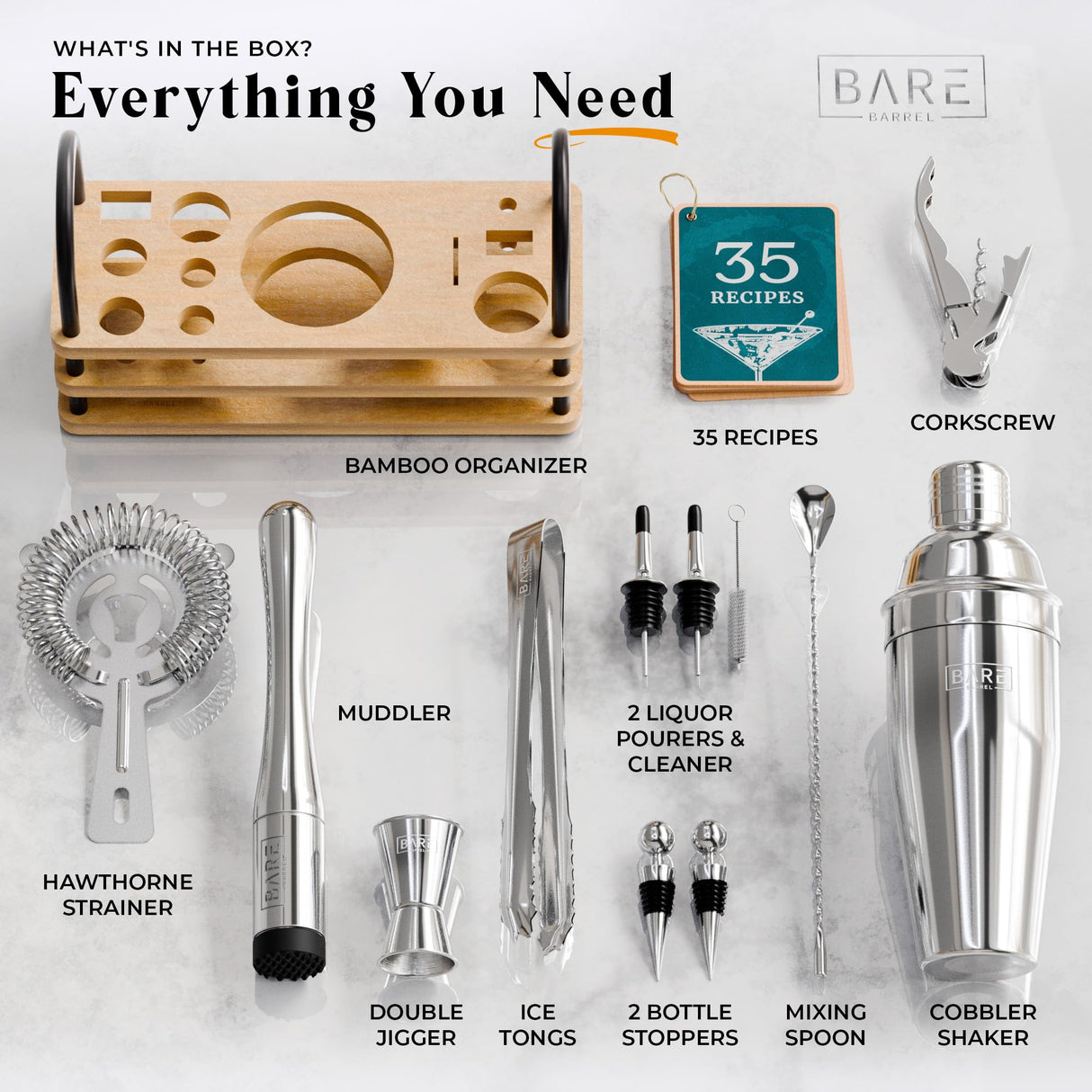 Mixology Bartender Kit Bar Set | 14-Piece Cocktail Shaker Set