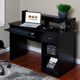 Essential Computer Desk, Hutch with Pull-Out Keyboard, Black