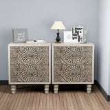 End Table with 2 Drawers Sets of 2, 2 Tier Bedside Table Sets, Wood Grain Nightstand