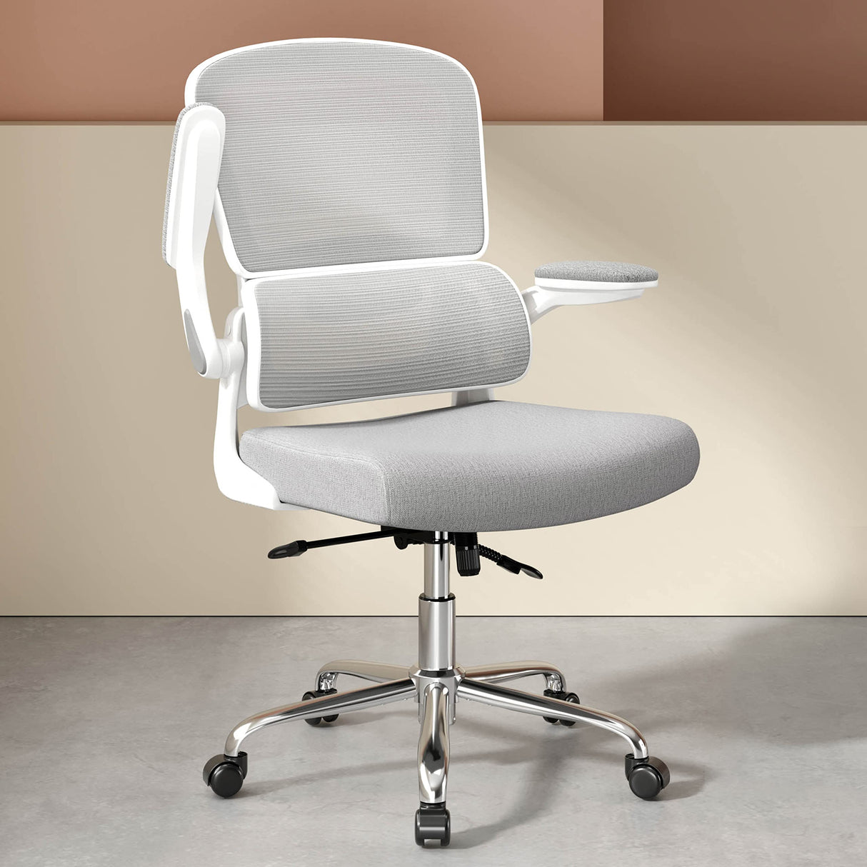 Ergonomic Office Chair, Comfortable Office Chair with Flip-up Arms, Adaptive Lumbar Support