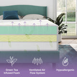 Full Size Mattress, 10 Inch Anula Green Tea Infused Memory Foam Mattress