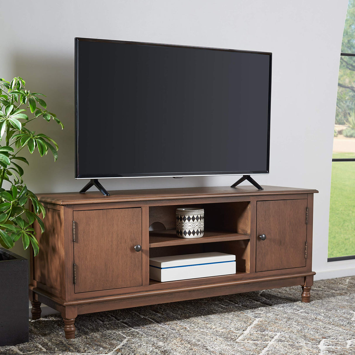 Home Collection Ozark Brown 2-Door 1-Shelf Media 50-inch Flatscreen TV Stand