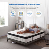 King Mattress, 14 Inch Hybrid Gel Memory Foam and Innerspring Mattress