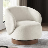 Swivel Accent Chair Round Barrel Armchair Upholstered Performance Fabric for Living Room Bedroom Reading Waitingroom,2 PCS,Cream