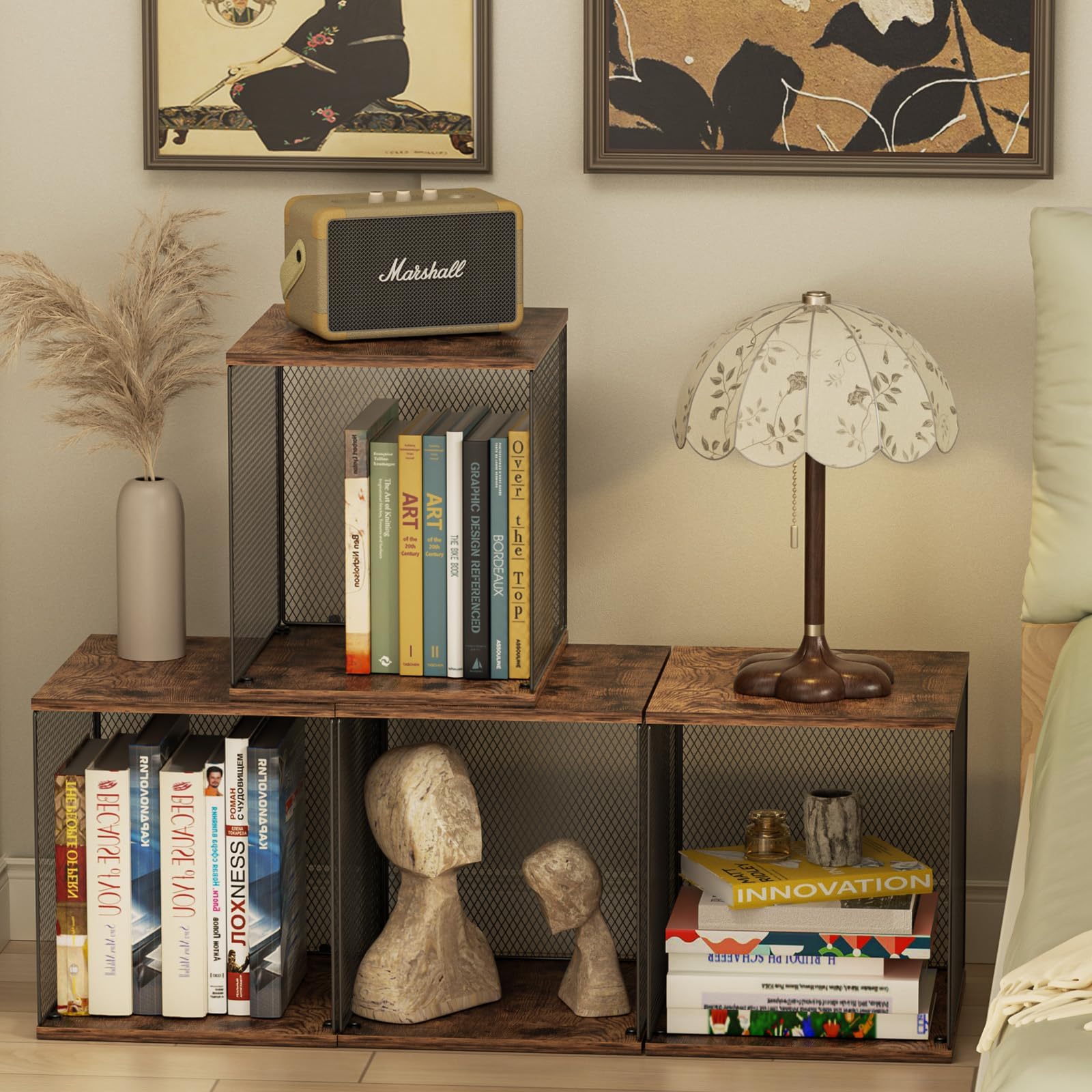 2 Cube Organizer Book Shelfs DIY Variable Stackable Cube Storage Organizer for Kid Bedroom、