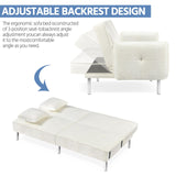 Modern Sofa Bed Convertible Futon with Split-Back Sleeper Bed Recliner