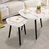 Coffee Table Set of 2 Triangular End Side Tables Modern Industrial Simple Nightstand