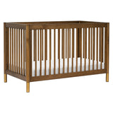 Gelato 4-in-1 Convertible Crib with Toddler Bed Conversion in Natural Walnut and Brushed