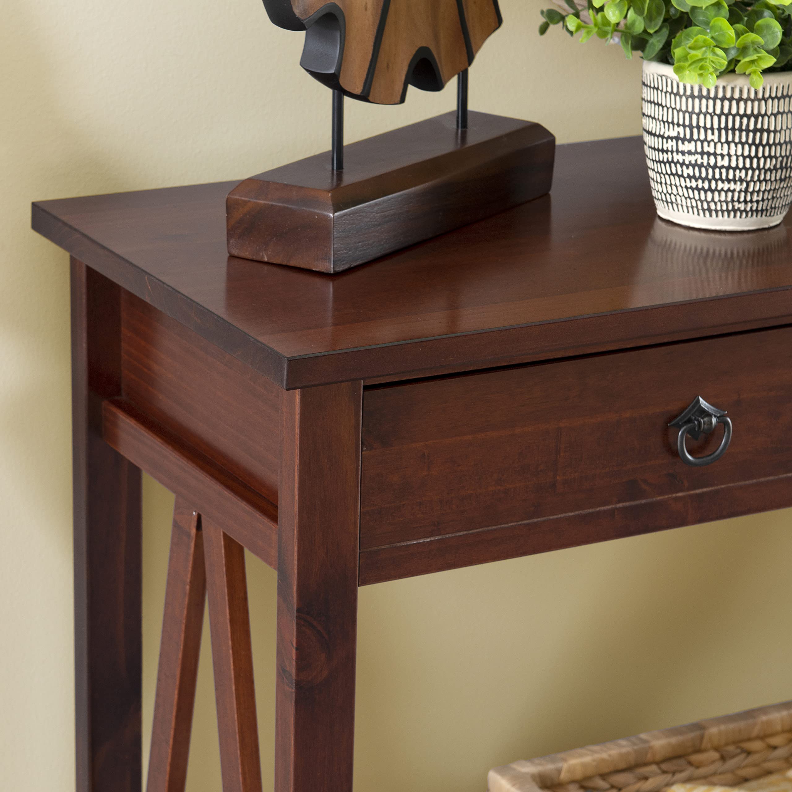 Home Dcor Console Table, 42.01"w x 13.98"d x 30.71"h, Antique Tobacco