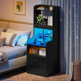 Nightstands Set of 2 with Charging Station