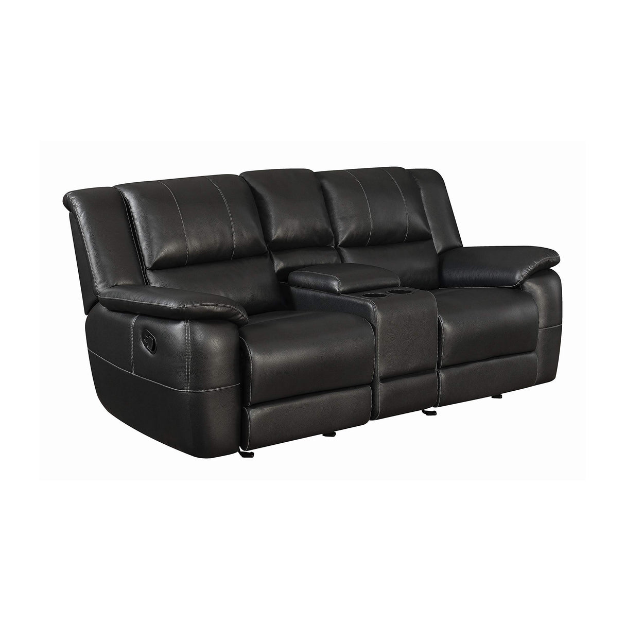 Gliding Loveseat with Console Black 601062