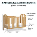 3-in-1 Convertible Crib in Honey