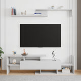 Surrey Mid-Century Modern TV Stand with MDF Shelves and Bookcase for Living Room