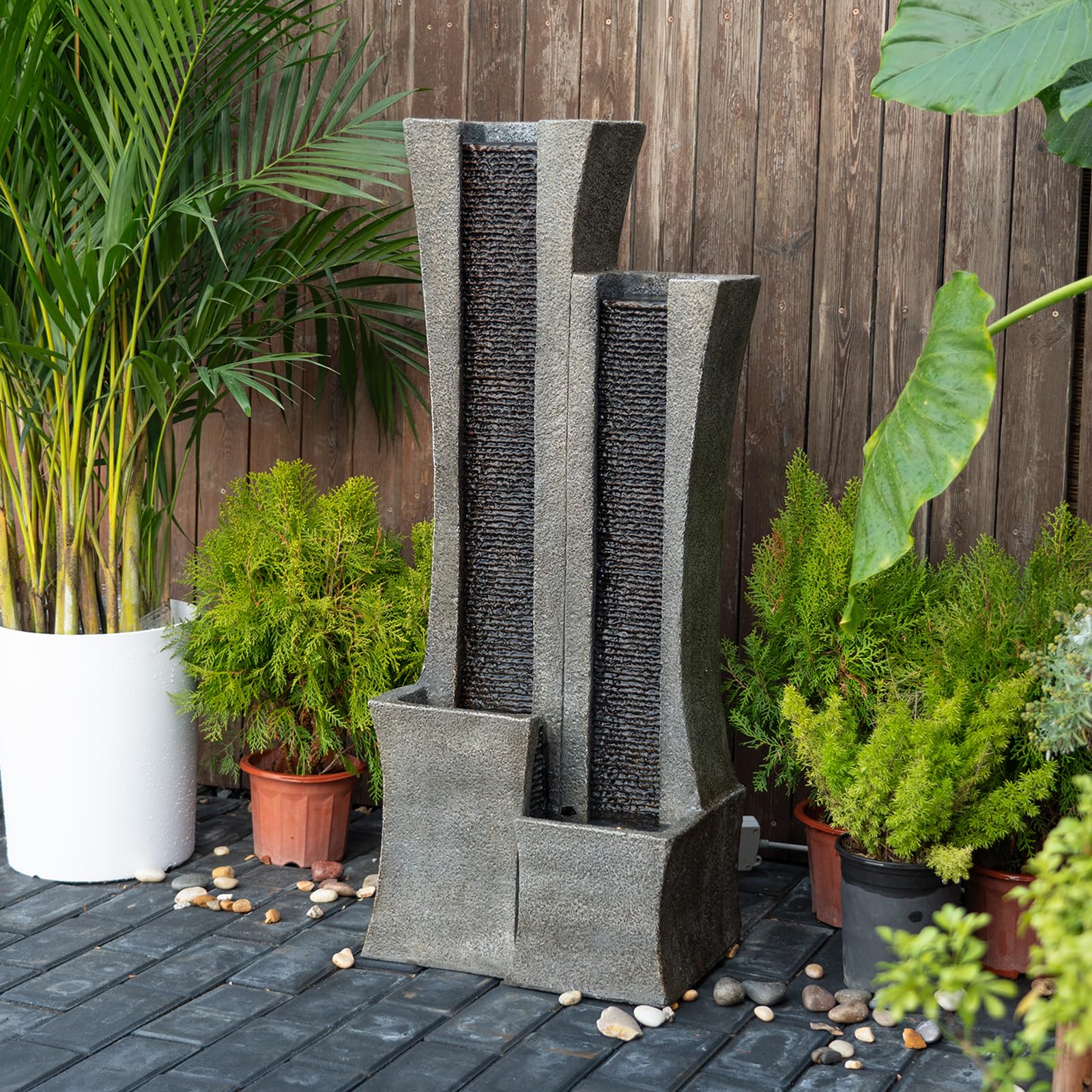 Modern Outdoor Water Fountain Indoor Cascading Floor-Standing Fountains