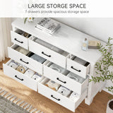 Dresser for Bedroom with 7 Drawers, Modern Chest of Drawers Closet with Metal Handle,