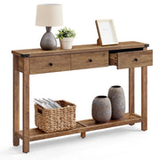 LIRY Collection Console Table with 3 Drawers - Farmhouse Entryway Sofa Table
