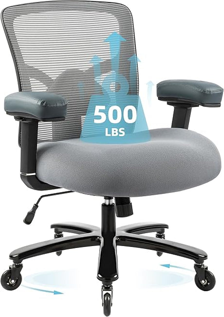 Office Chair 500lbs - Ergonomic Mesh Desk Chair, Heavy Duty Computer Chair-Wide