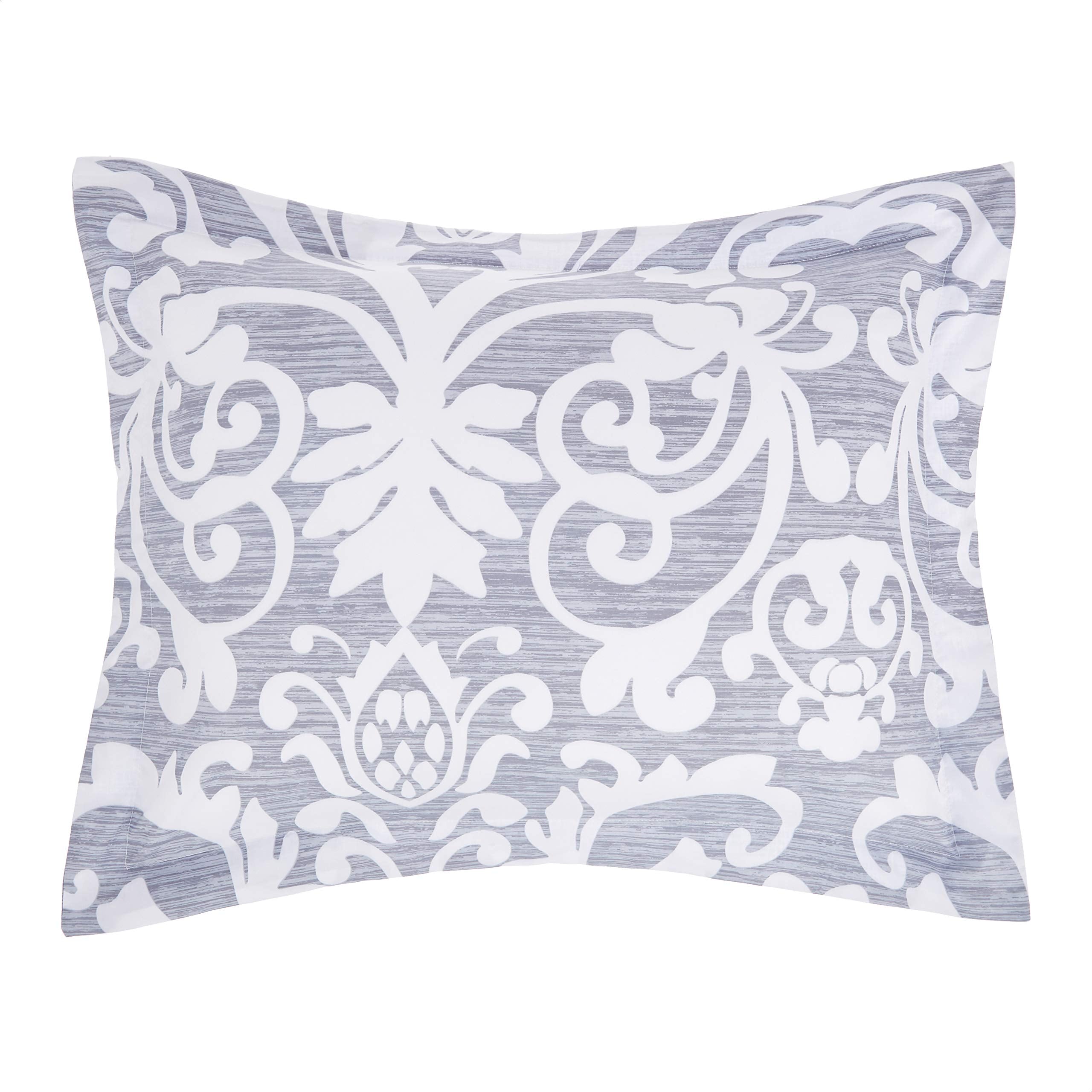 Basics All-Season Comforter Set Down-Alternative 3 Pieces Bedding Set, King, Gray Medallion