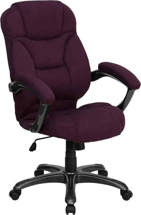 Jessie High Back Black Microfiber Contemporary Executive Swivel Ergonomic Office Chair