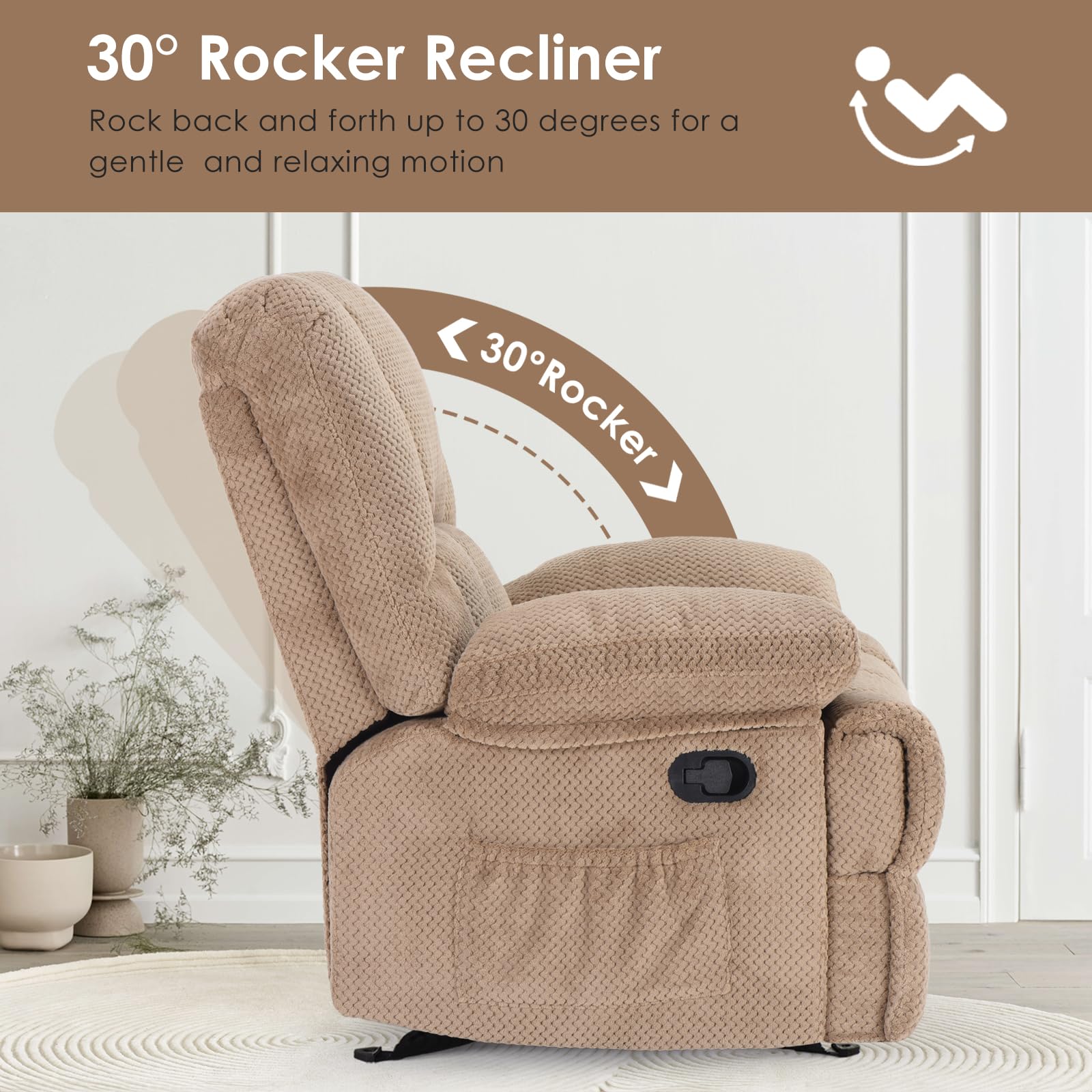 CloudEase Duo Recliner Sofa – 2 Seater Manual Pull Tab Reclining Couch with Soft Fabric for RV