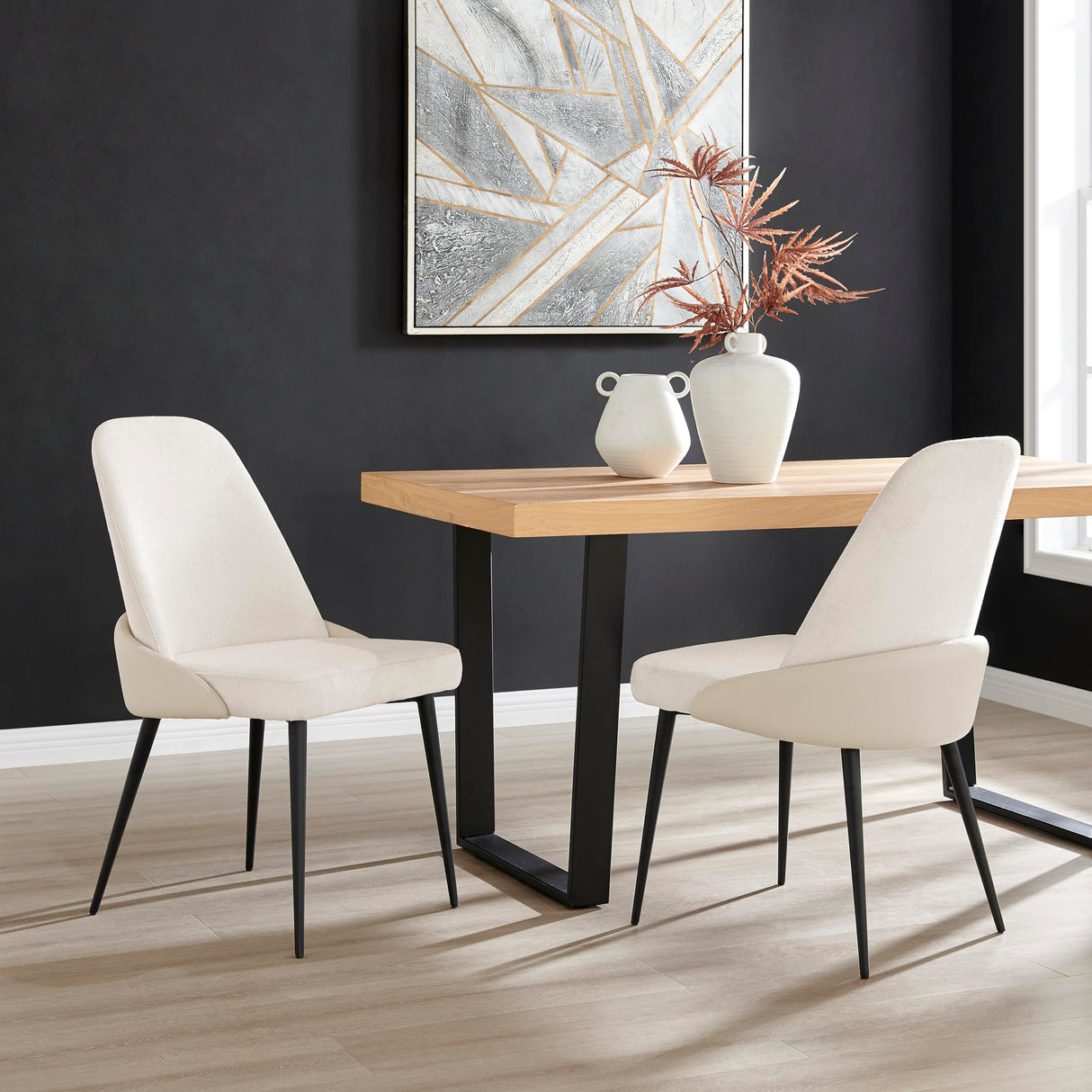 Elodie Dining Chairs, Brompton Ivory/Venice Cream