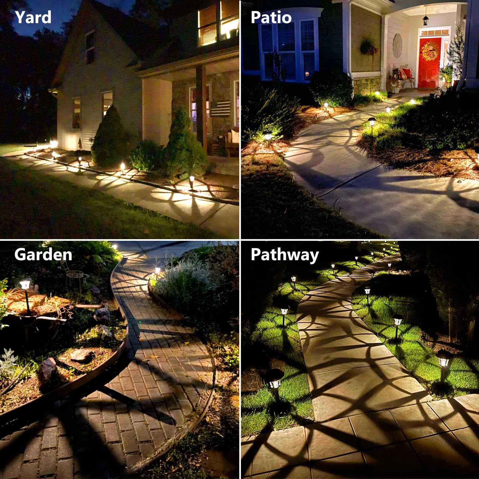 Solar Pathway Lights Outdoor 6 Pack Glass Stainless Steel Driveway Lights