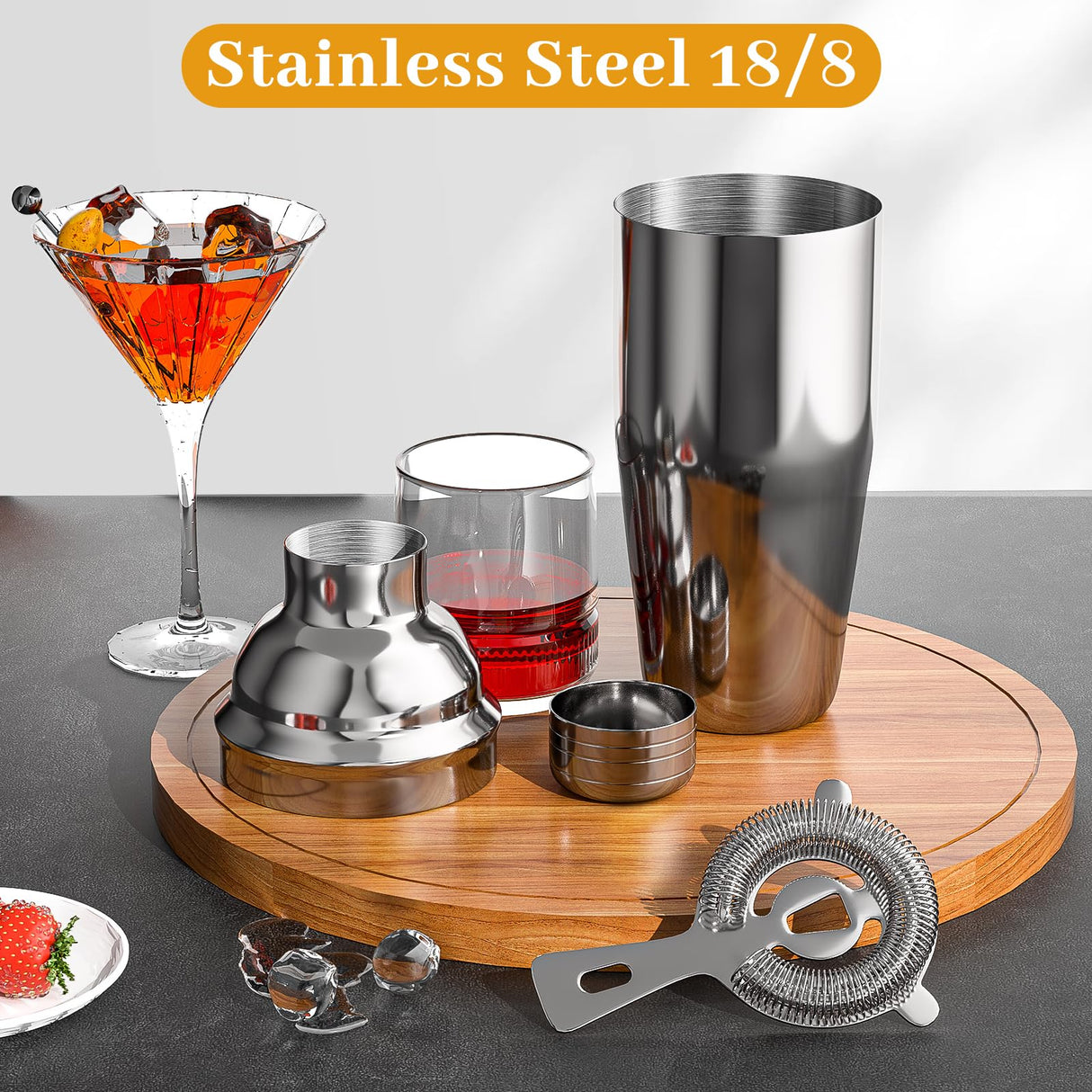 Bartender Kit, Cocktail Shaker Set for Mixed Drink Home Bar