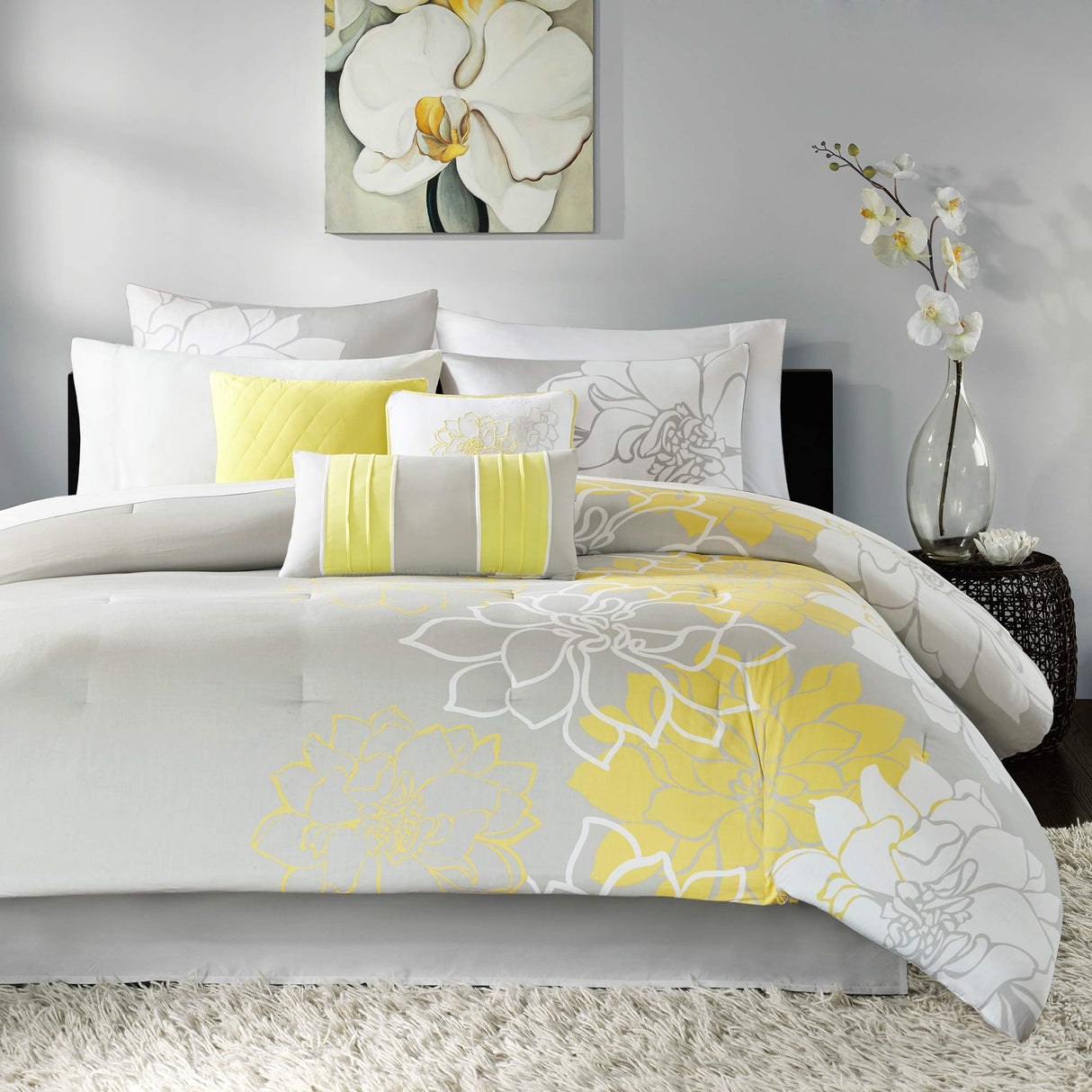 Lola Sateen Cotton Comforter Set-Casual Medallion Floral Design All Season