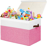 Toy Box with Lid, Sturdy Toy Storage Chest Bin Boxes Organizer Basket