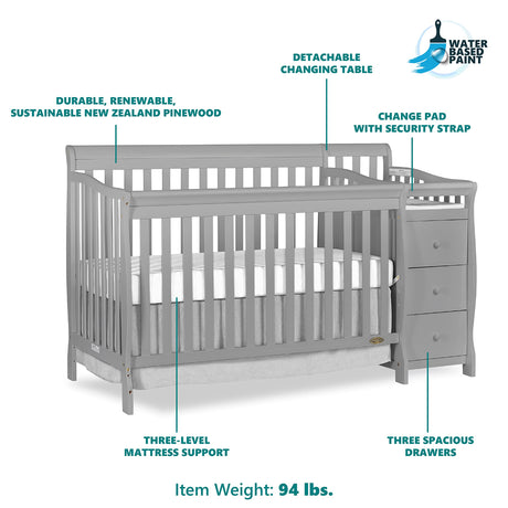 5 in 1 Brody Convertible Crib with Changer