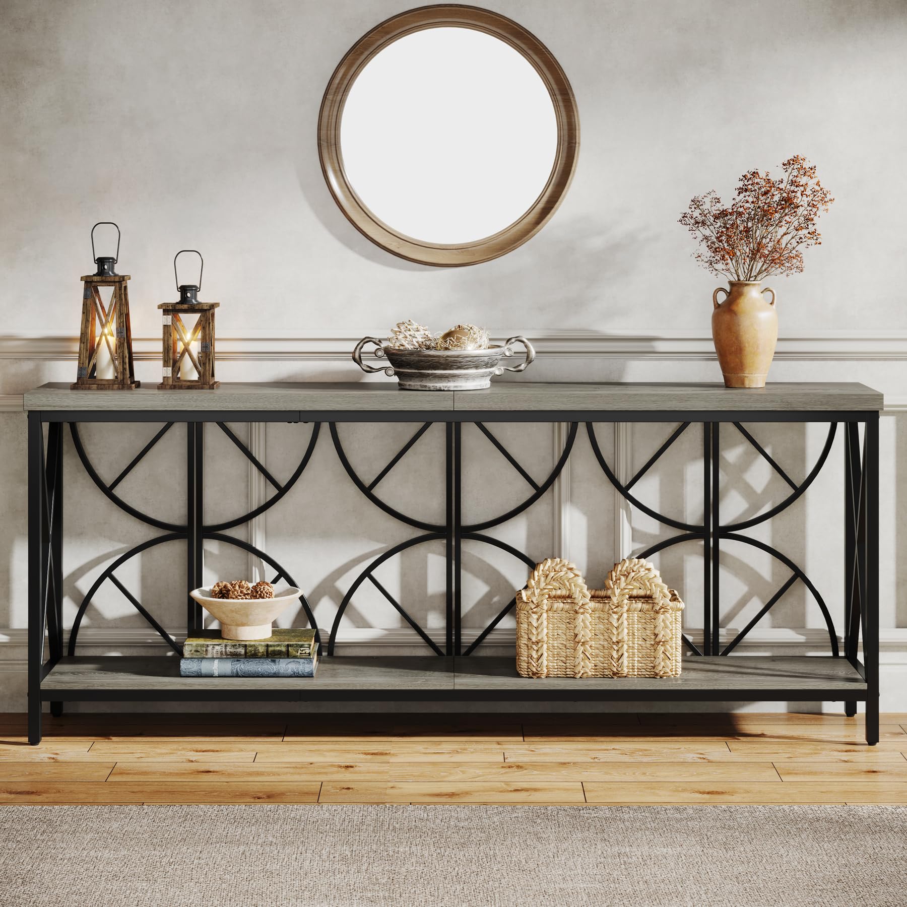 70.9-Inch Extra Long Console Table with Storage - Narrow Sofa Table