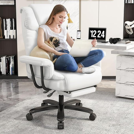 Big and Tall Office Chair 400LBS with Wide Seat and Arms, 160° Reclining Office Chair