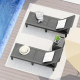 Outdoor Chaise Lounge Chairs Set of 2 with Adjustable Backrest