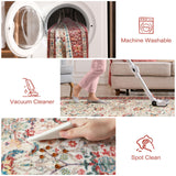 Red 5x7 Area Rugs for Living Room, Washable Rugs for Bedroom Non Slip