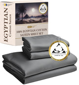 Luxury 100% Egyptian Cotton Sheets, King Bed Sheets, 4 Piece Deep Pocket King Size